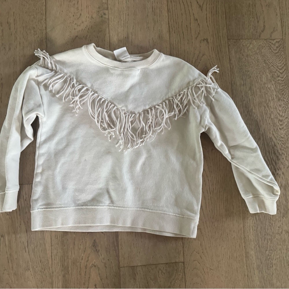 Zara Kids Off-White fringe sweatshirt